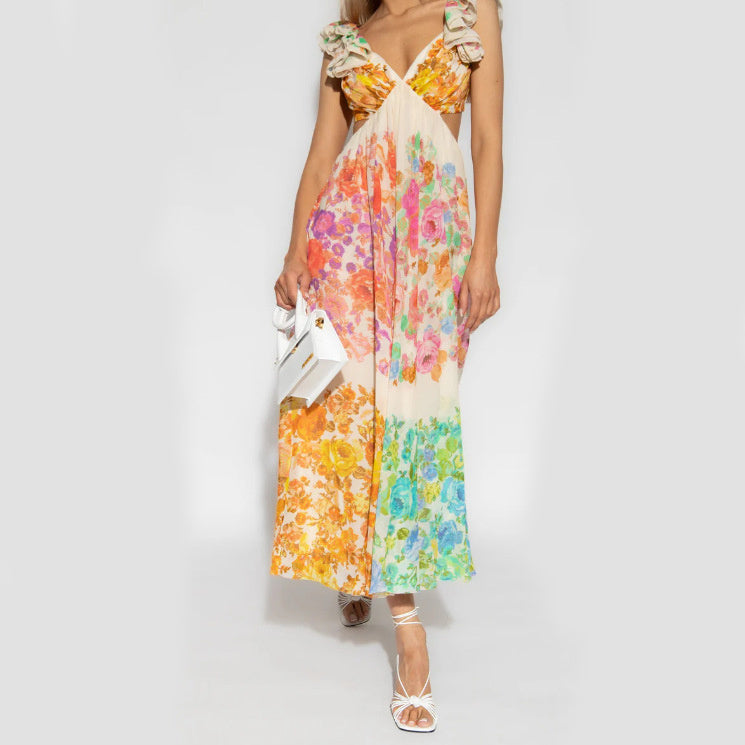 Ruffle Sleeve Beach Dress