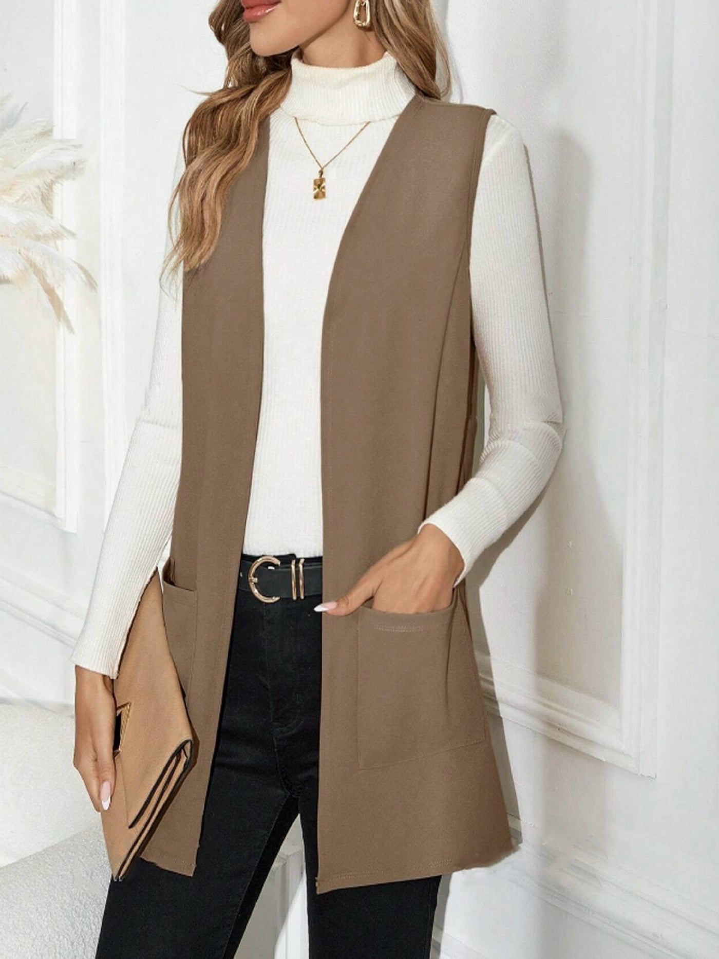 Nouveau cardigan en tricot sans manches