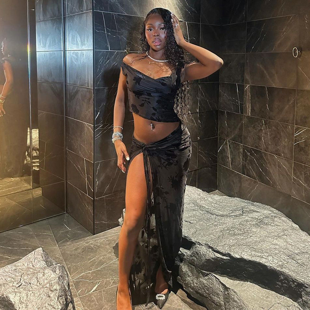 One-Shoulder Sheer Set