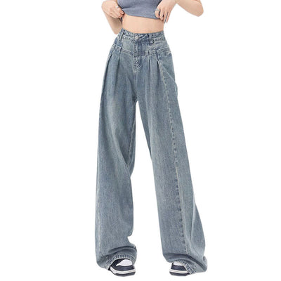 Loose Pleated Jeans