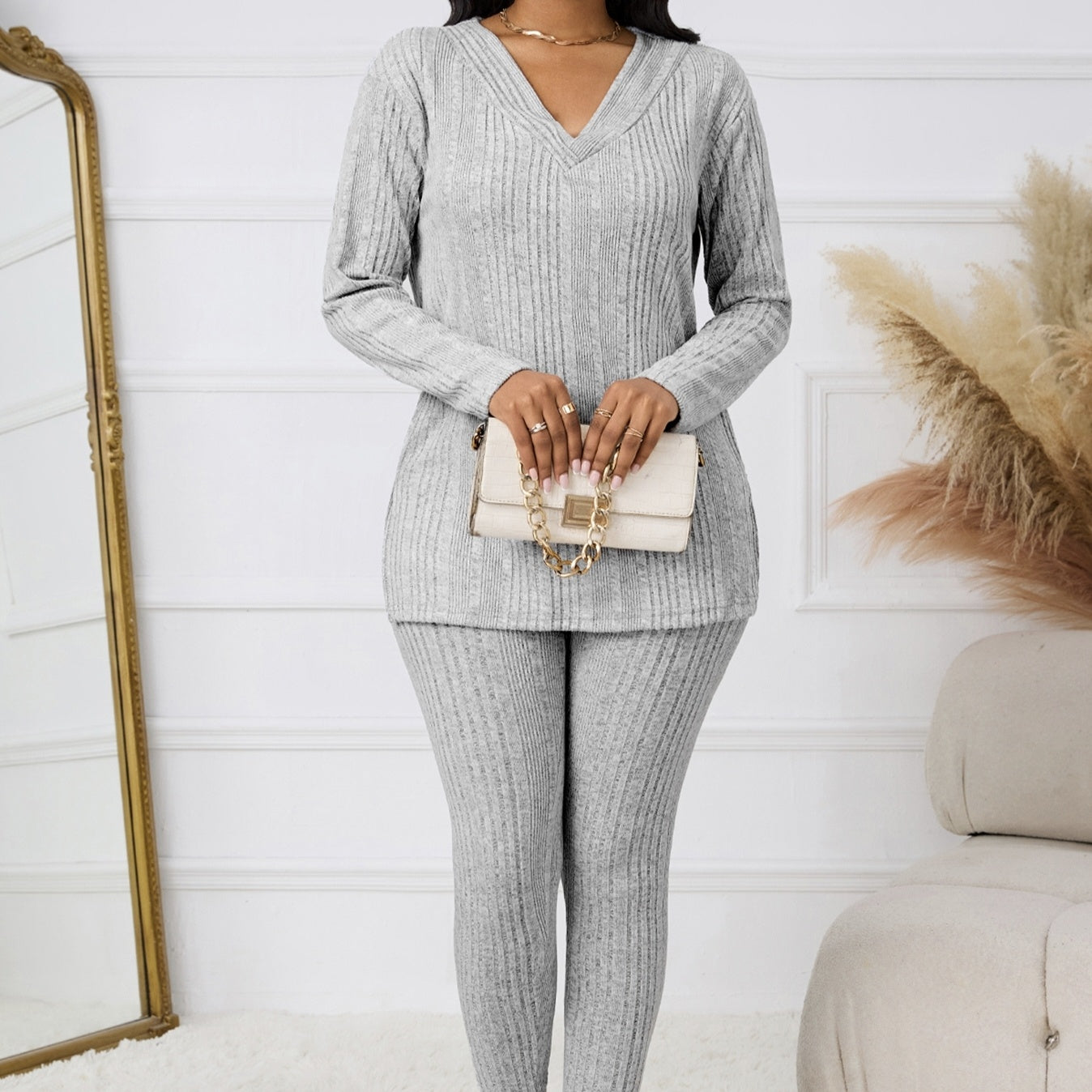 V-neck Top & Pants