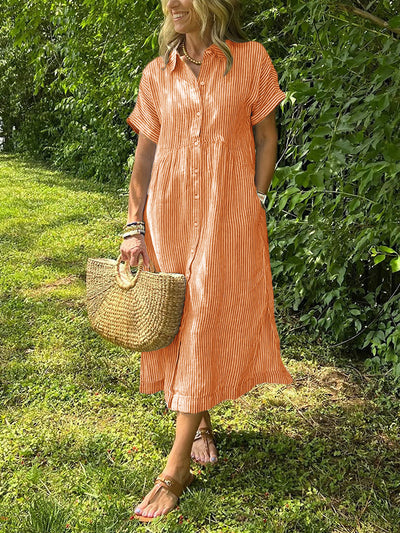 Robe en lin rayée