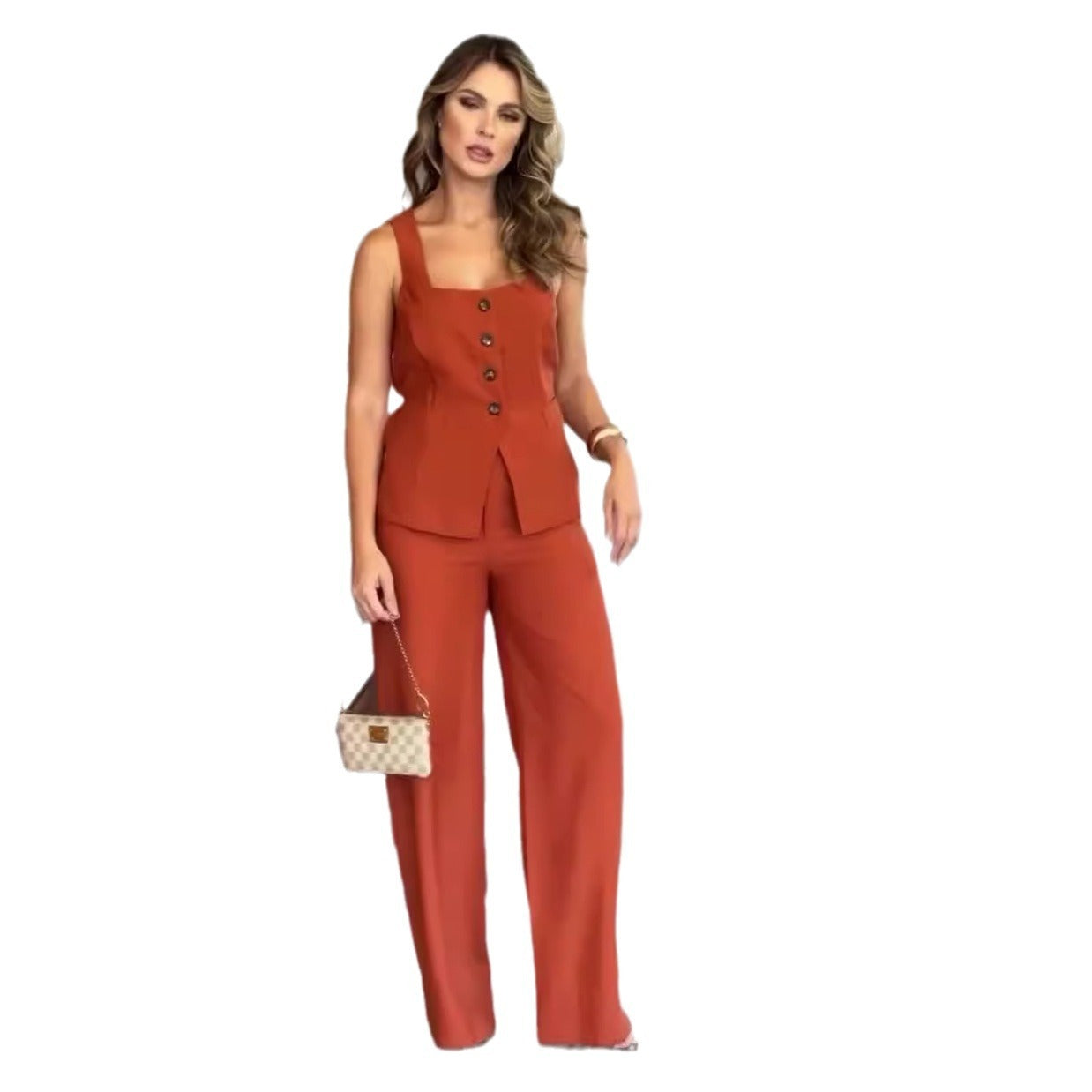 Slim Strap Trousers Set