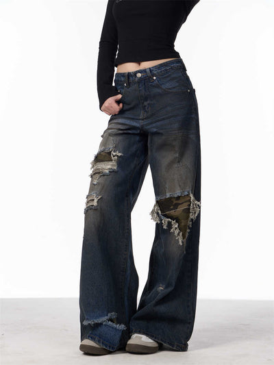 Denim camouflage déchiré