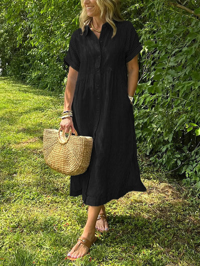 Robe en lin rayée