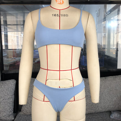 Solid color striped bikini - Shé Hauté