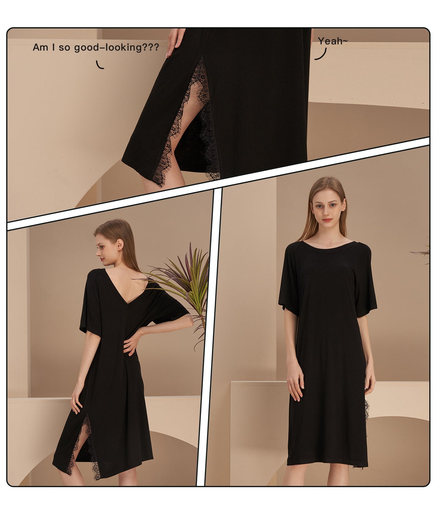 Solid Split Nightie