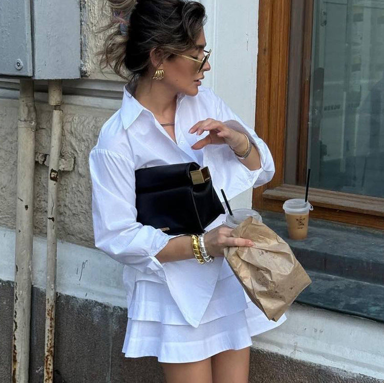 Ensemble chemise et robe à revers