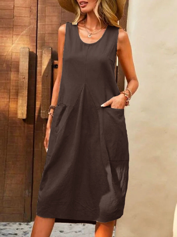 Robe décontractée de couleur unie