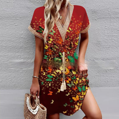 Robe imprimée à la taille 