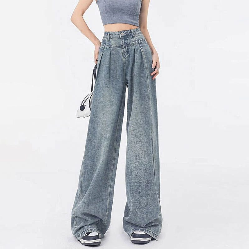 Loose Pleated Jeans