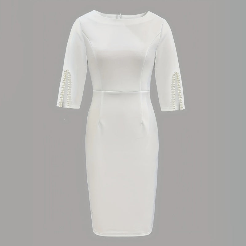 Pearl Slit Sleeve Dress - Shé Hauté