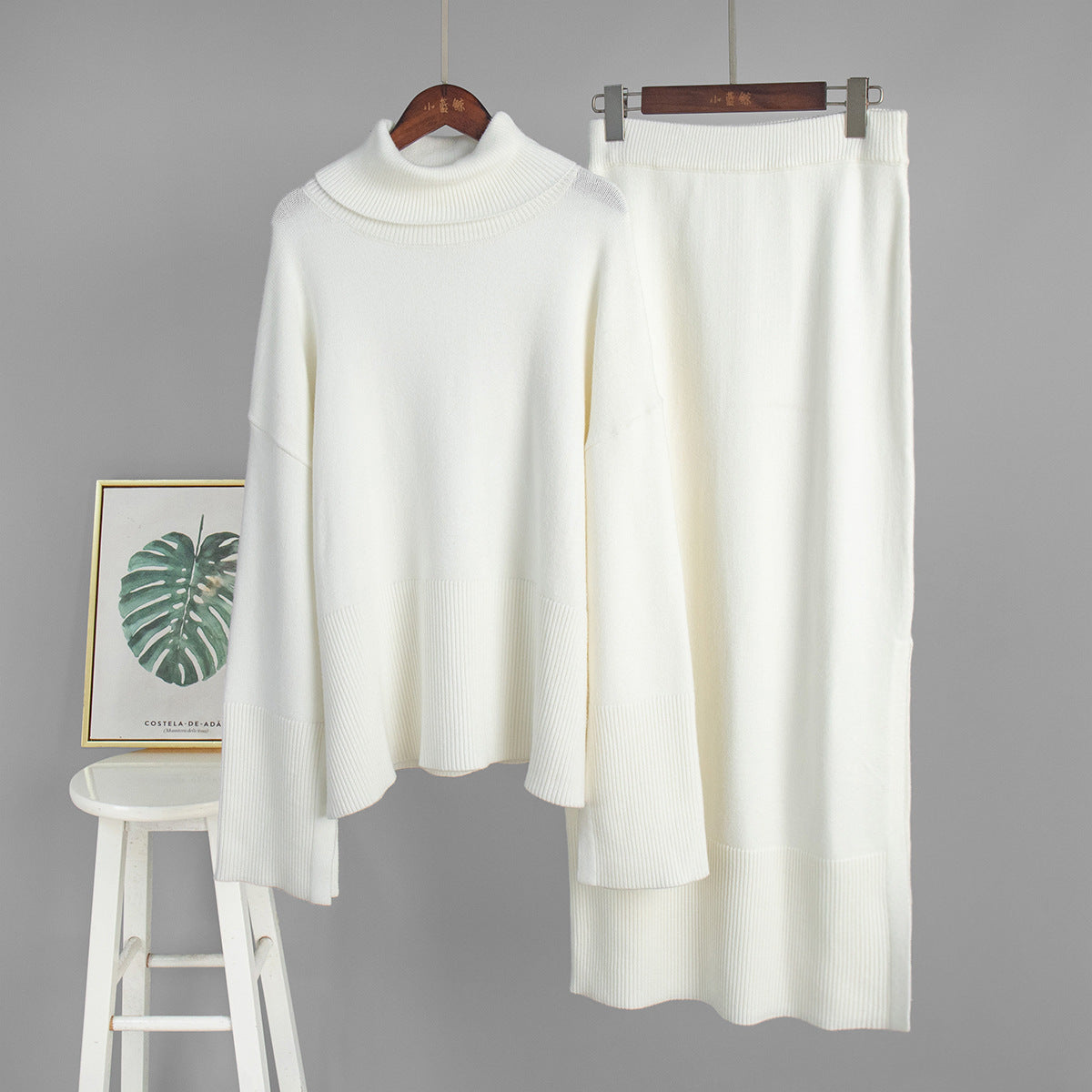 Casual Knit Skirt Set
