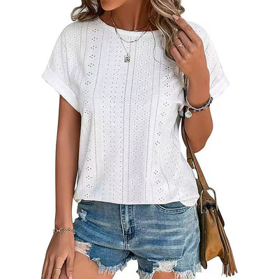 Women's Eyelet Embroidery Tee