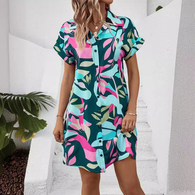 Robe chemise fleurie