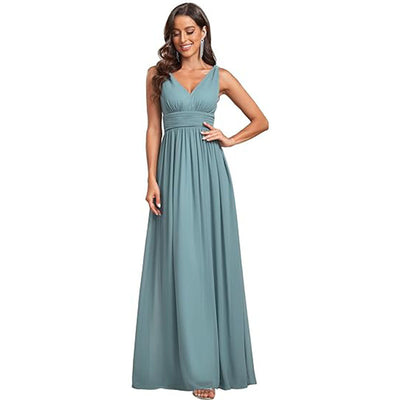 Sleeveless V-Neck Formal Maxi – Women - Shé Hauté