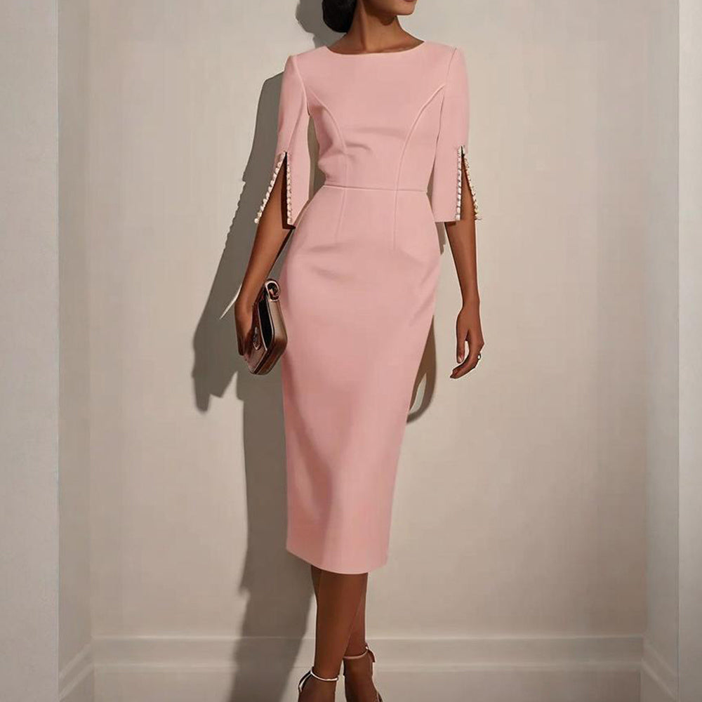 Pearl Slit Sleeve Dress - Shé Hauté