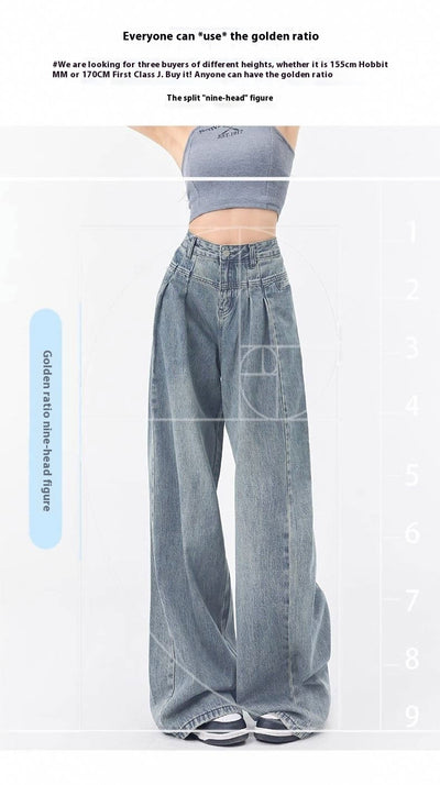 Loose Pleated Jeans