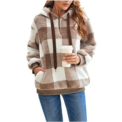Women's Plaid Hooded Sweatshirt