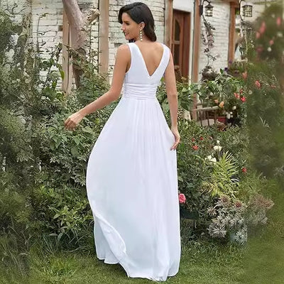 Sleeveless V-Neck Formal Maxi – Women - Shé Hauté