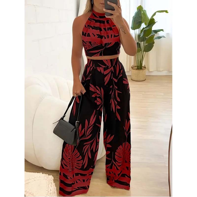 Graphic Crop Top Set