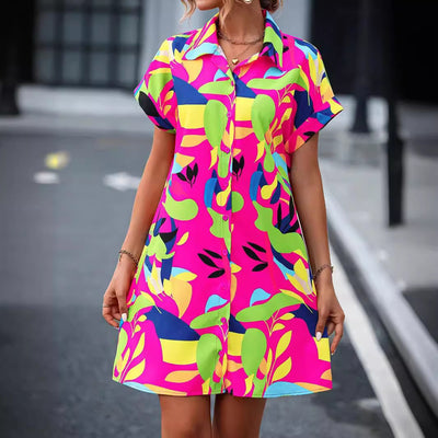 Robe chemise fleurie