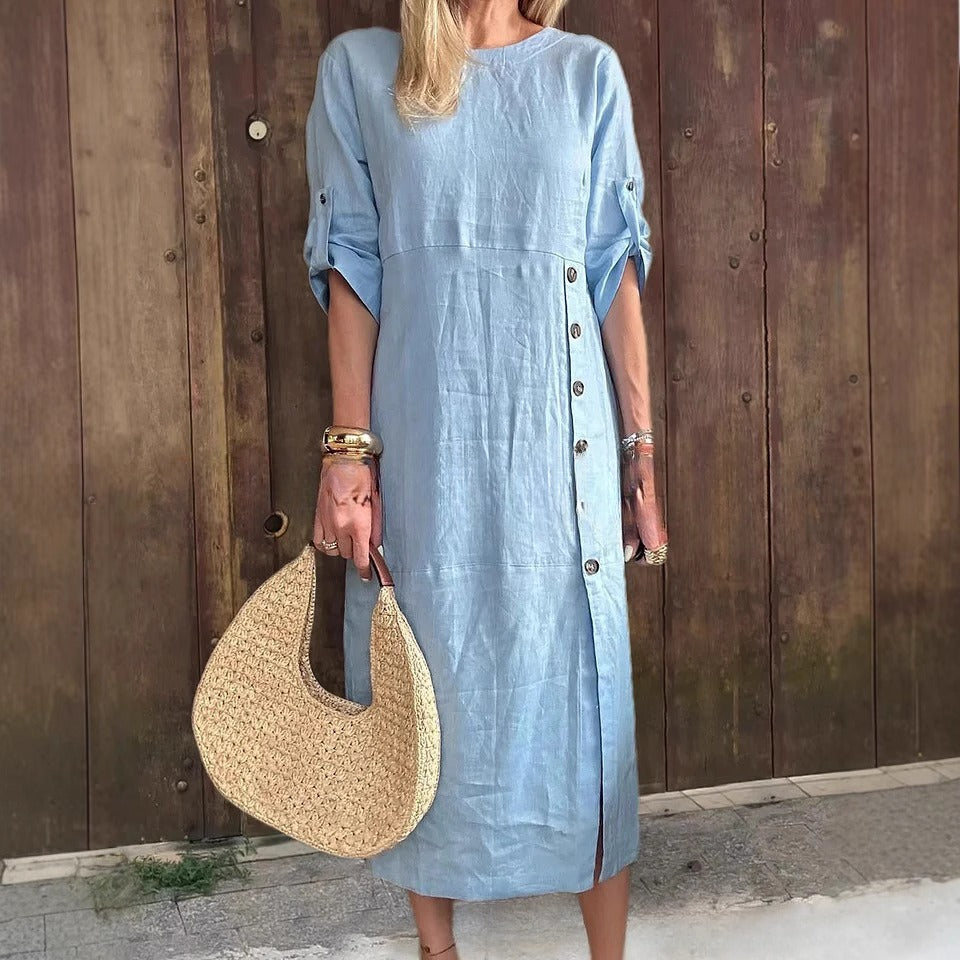 Robe midi boutonnée