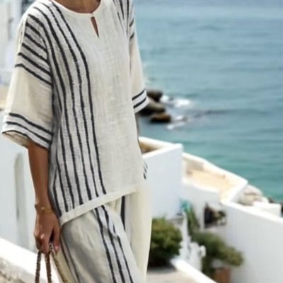 Linen Top Pants Set