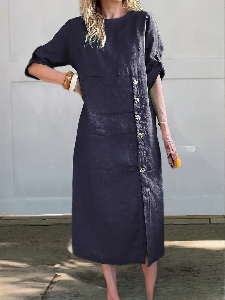 Robe midi boutonnée