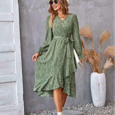 Robe à volants fleurie