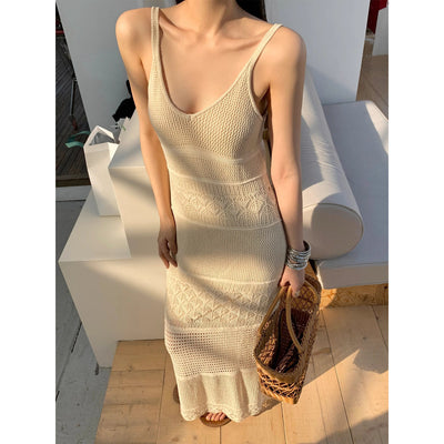 Robe en tricot creux