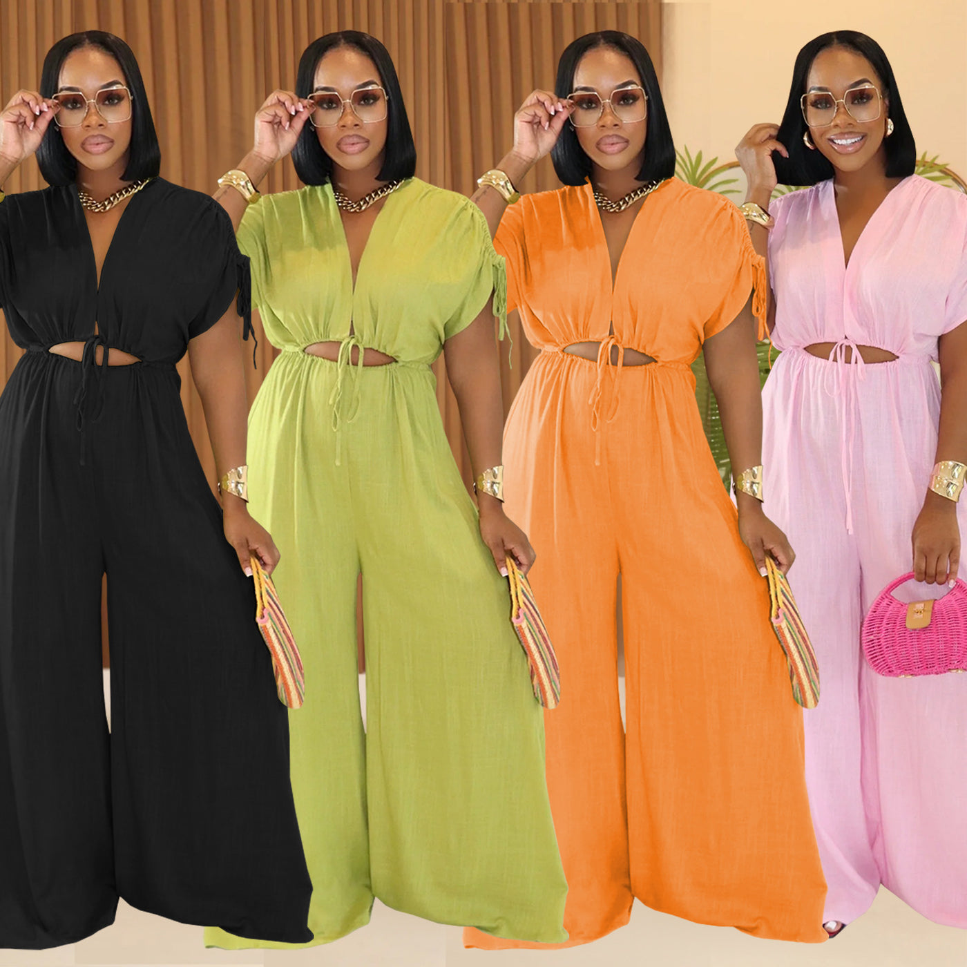 Women’s Lace-Up Jumpsuit