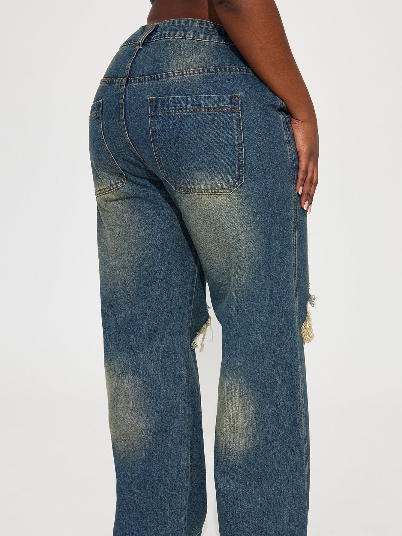 Women's Distressed Wide-Leg Denim - Shé Hauté