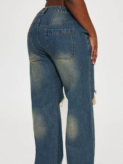 Women's Distressed Wide-Leg Denim - Shé Hauté