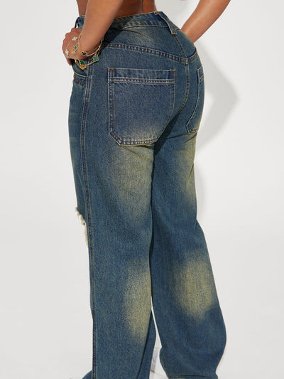 Women's Distressed Wide-Leg Denim - Shé Hauté
