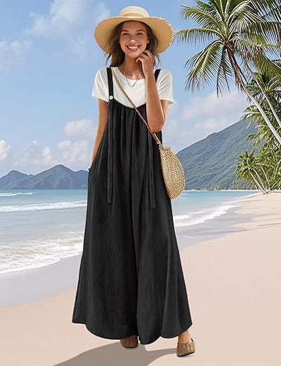 Pantalon à bretelles décontracté