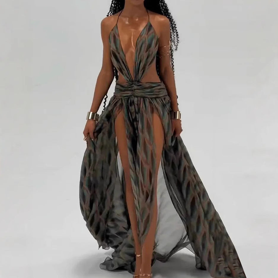 Hollow-Out Maxi Dress