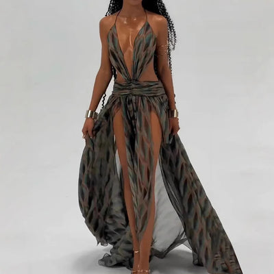 Hollow-Out Maxi Dress