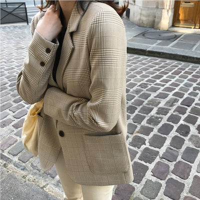 Blazer à carreaux rétro