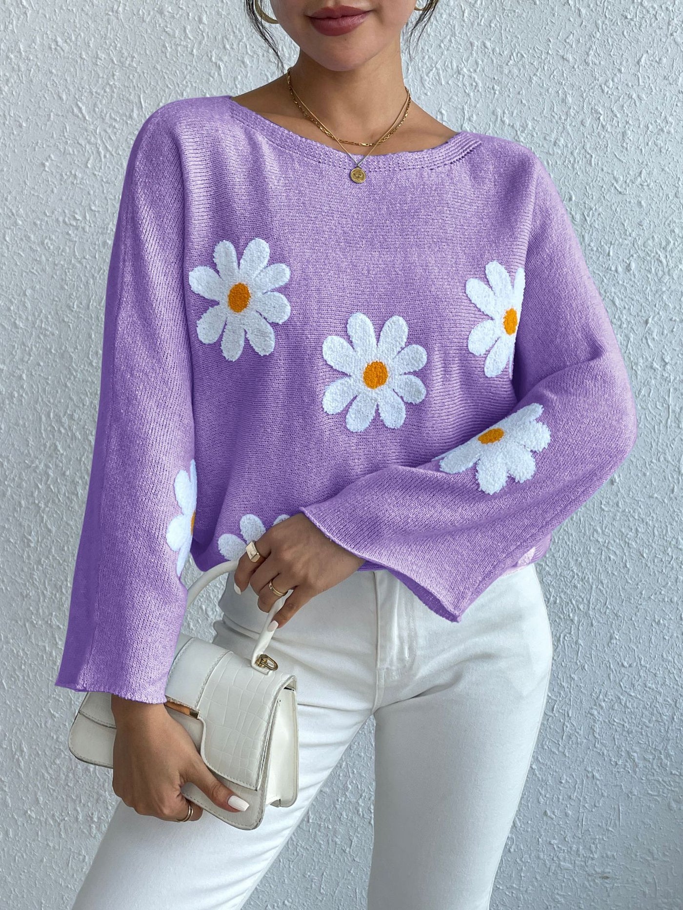 Pull fleuri tendance