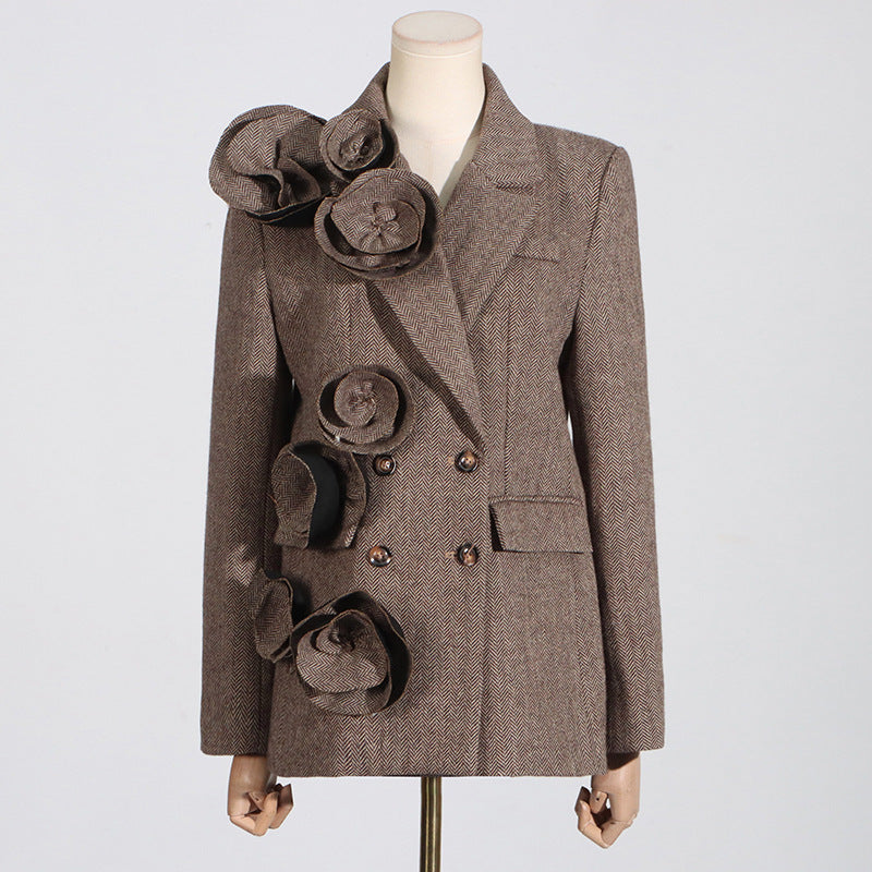 Blazer à détails floraux