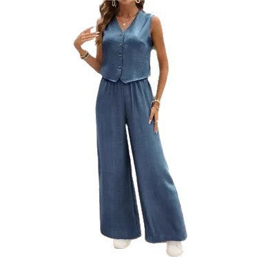 Ensemble gilet et pantalon en tricot