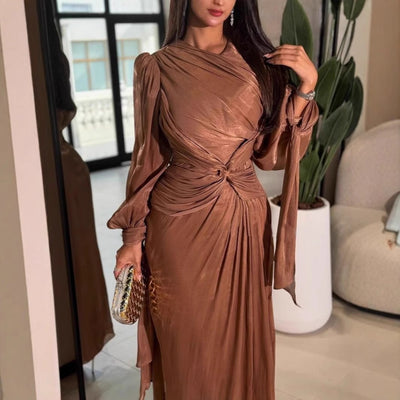 Shiny Pleated Gown