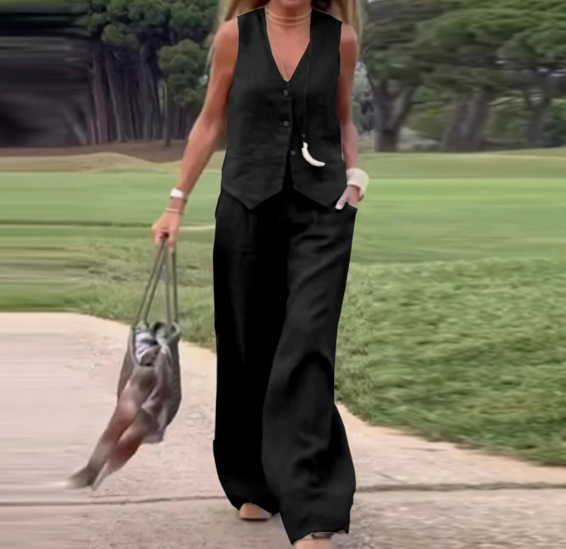Solid Color Casual Suit