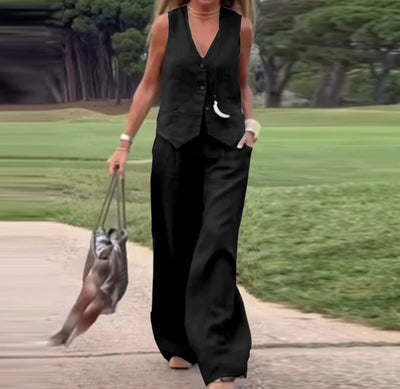 Solid Color Casual Suit