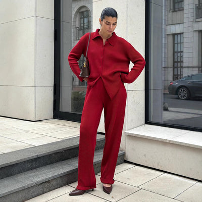 Loose Fit Cord Sweater Suit