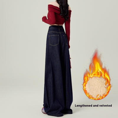 Retro Deep Blue Wide Leg Jeans - Shé Hauté