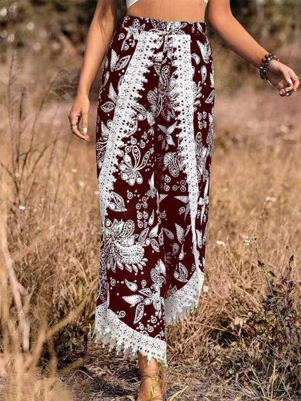 Pantalon décontracté en dentelle