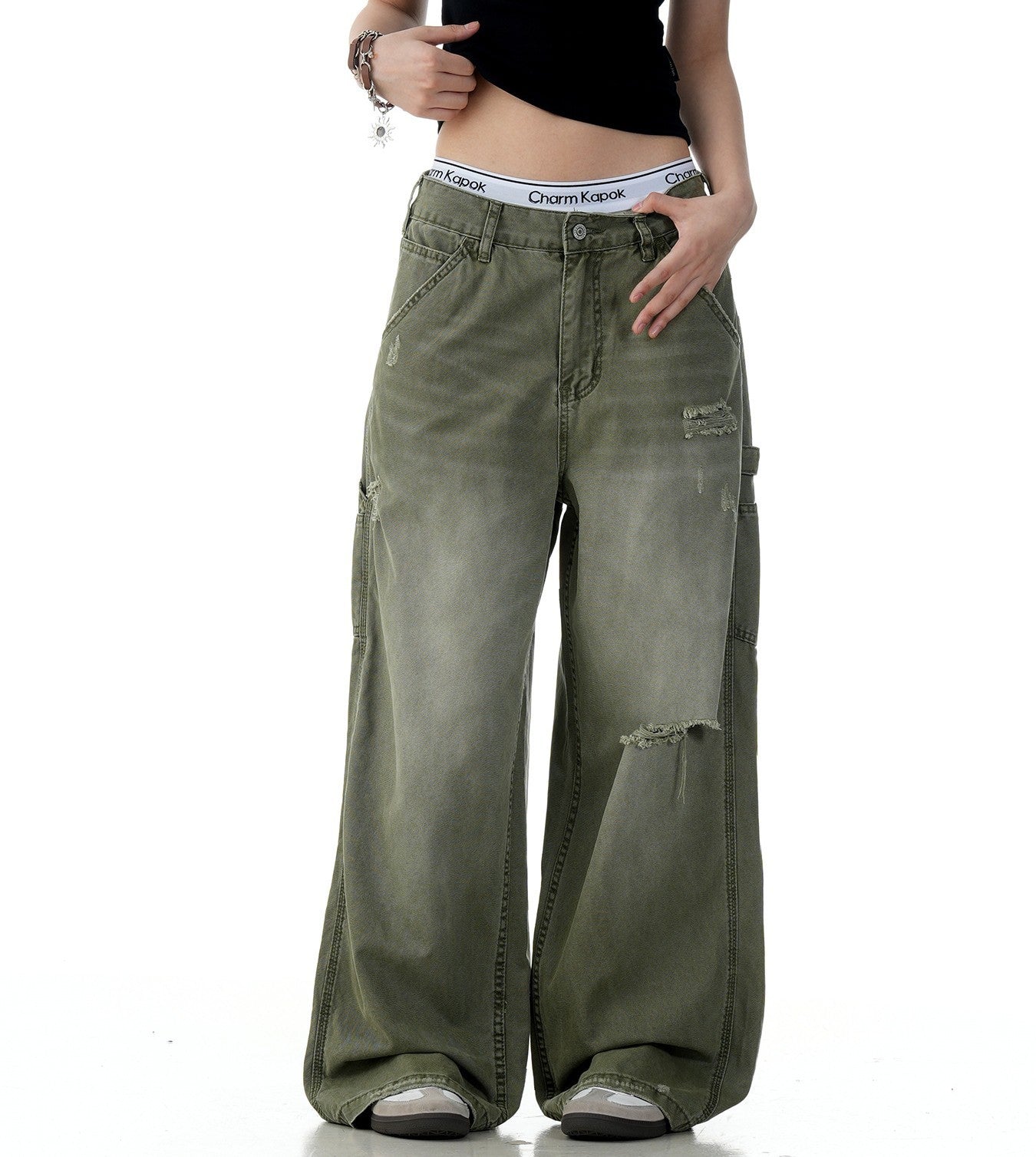 American Retro Tattered Jeans Jeans - Shé Hauté