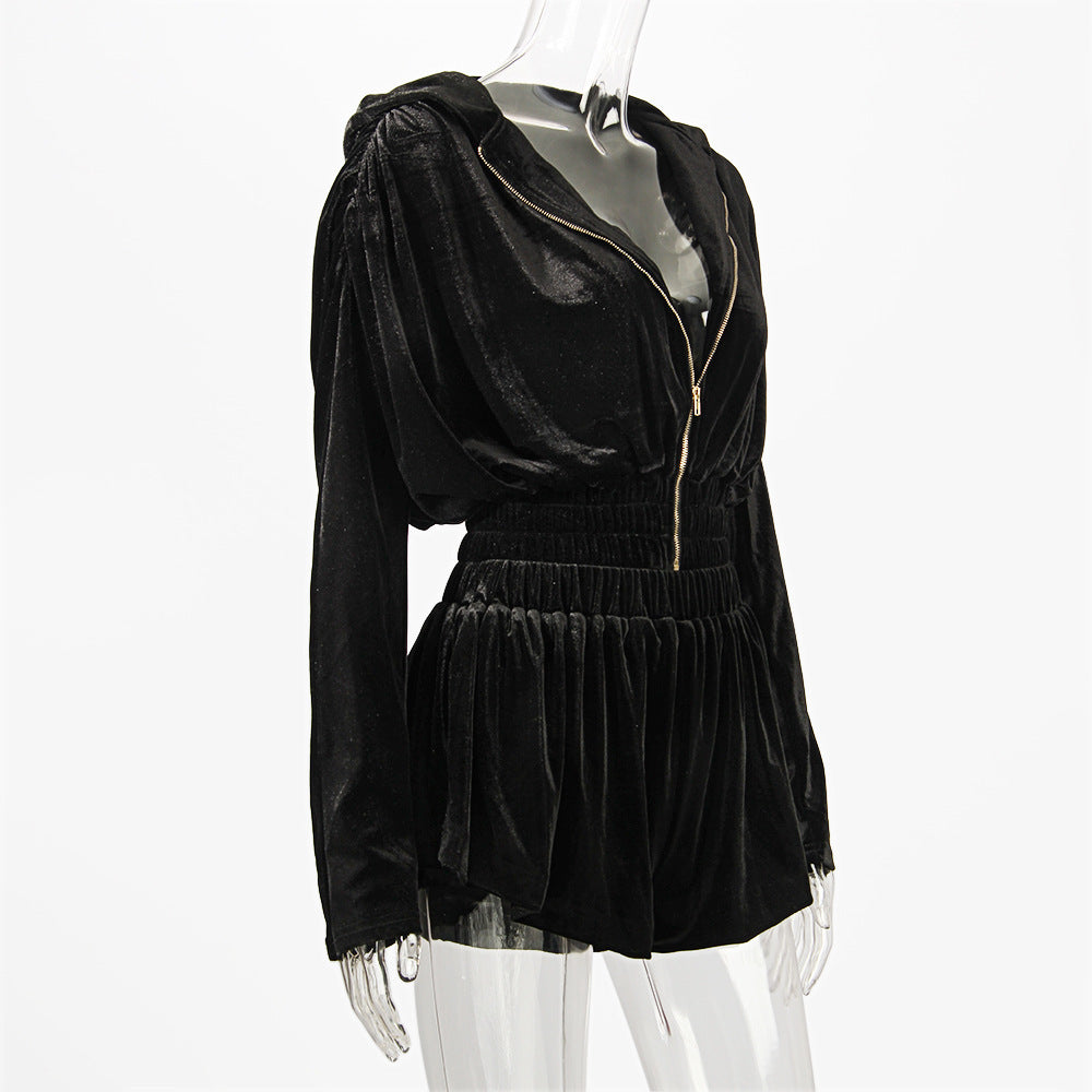 Velvet Crop Hoodie